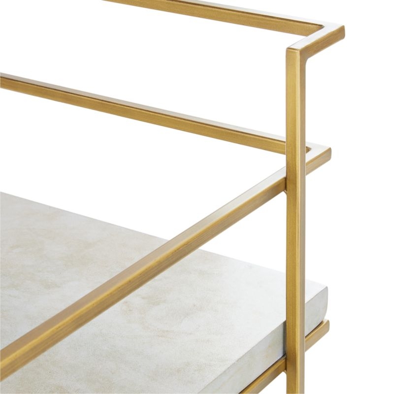 Adina Brass Cart with Silver Leaf Concrete Shelves - Image 2