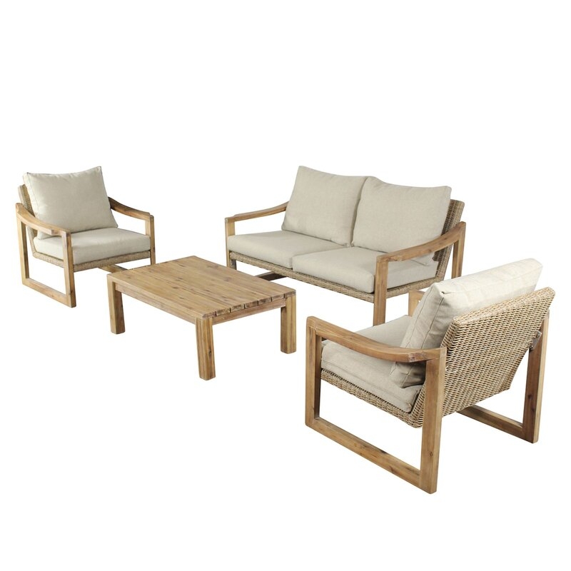 Bolivar Courtyard Casual Complete Patio Set with Cushions - Image 0