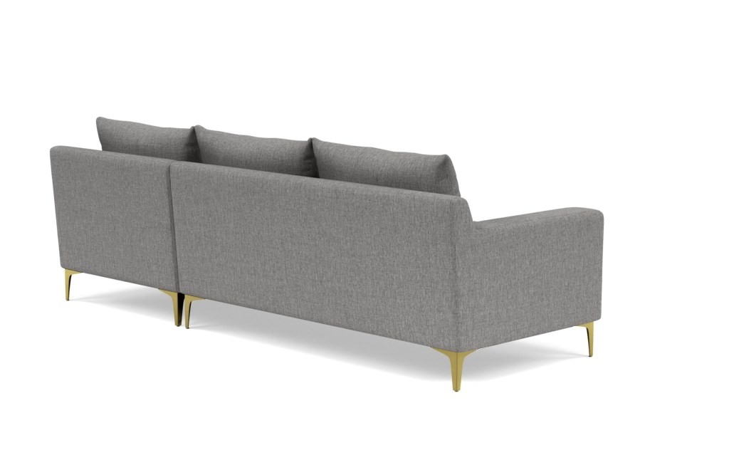 SLOAN Sectional Sofa with Right Chaise- Plow Cross Weave-Brass Plated Sloan L Leg - Image 2