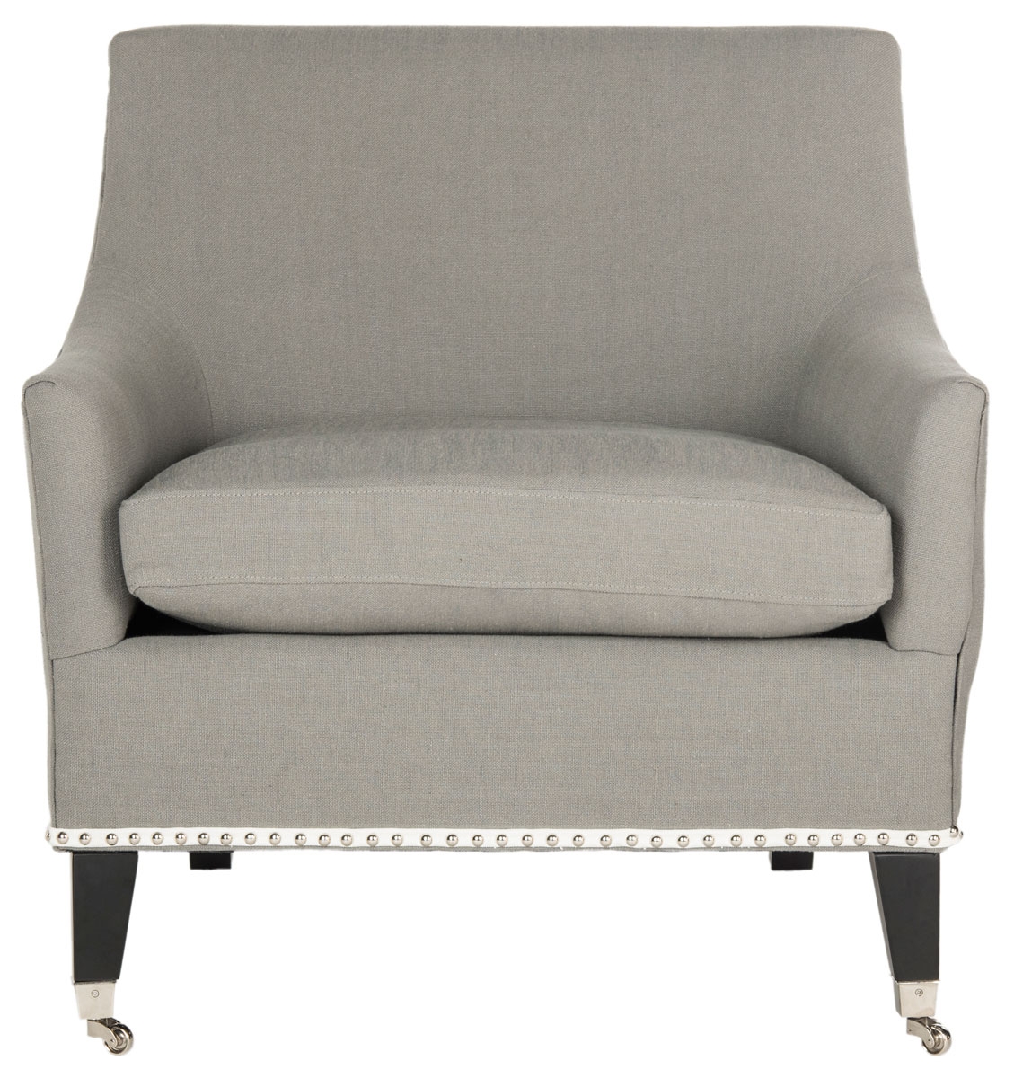 Barlow Arm Chair W/ Silver Nail Heads - Granite/Black - Arlo Home - Image 1