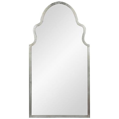 Cooper Ingrid Silver 20" x 37 3/4" Arch Top Wall Mirror - Image 0