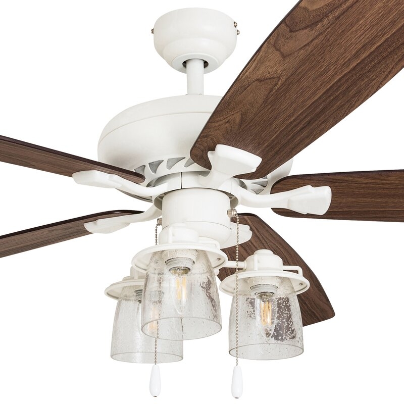 60" Winterview 5 Blade Ceiling Fan, Light Kit Included, Remote - Image 3