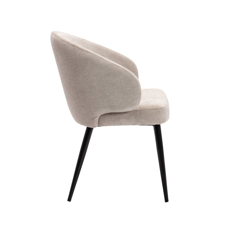 George Oliver Dana Dining Chair, Suede Upholstery And Iron Legs - Image 1