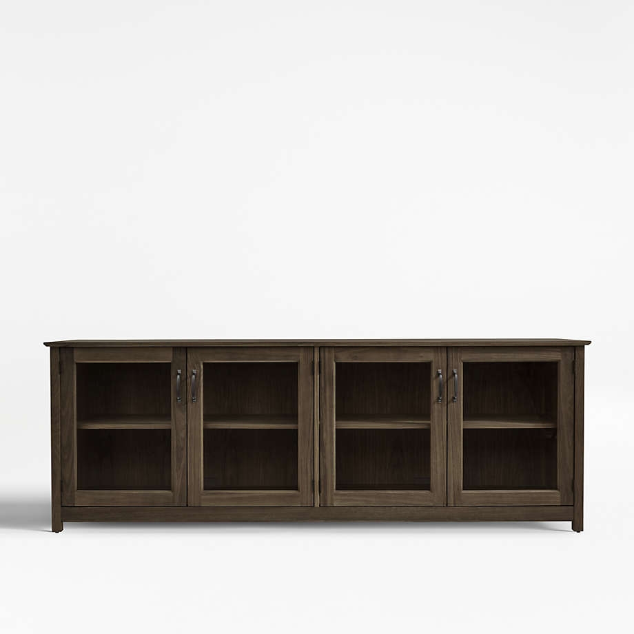 Ainsworth Walnut 85" Media Console with Glass/Wood Doors - Image 0
