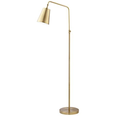 Zella Brushed Antique Brass Downbridge Floor Lamp - Image 0