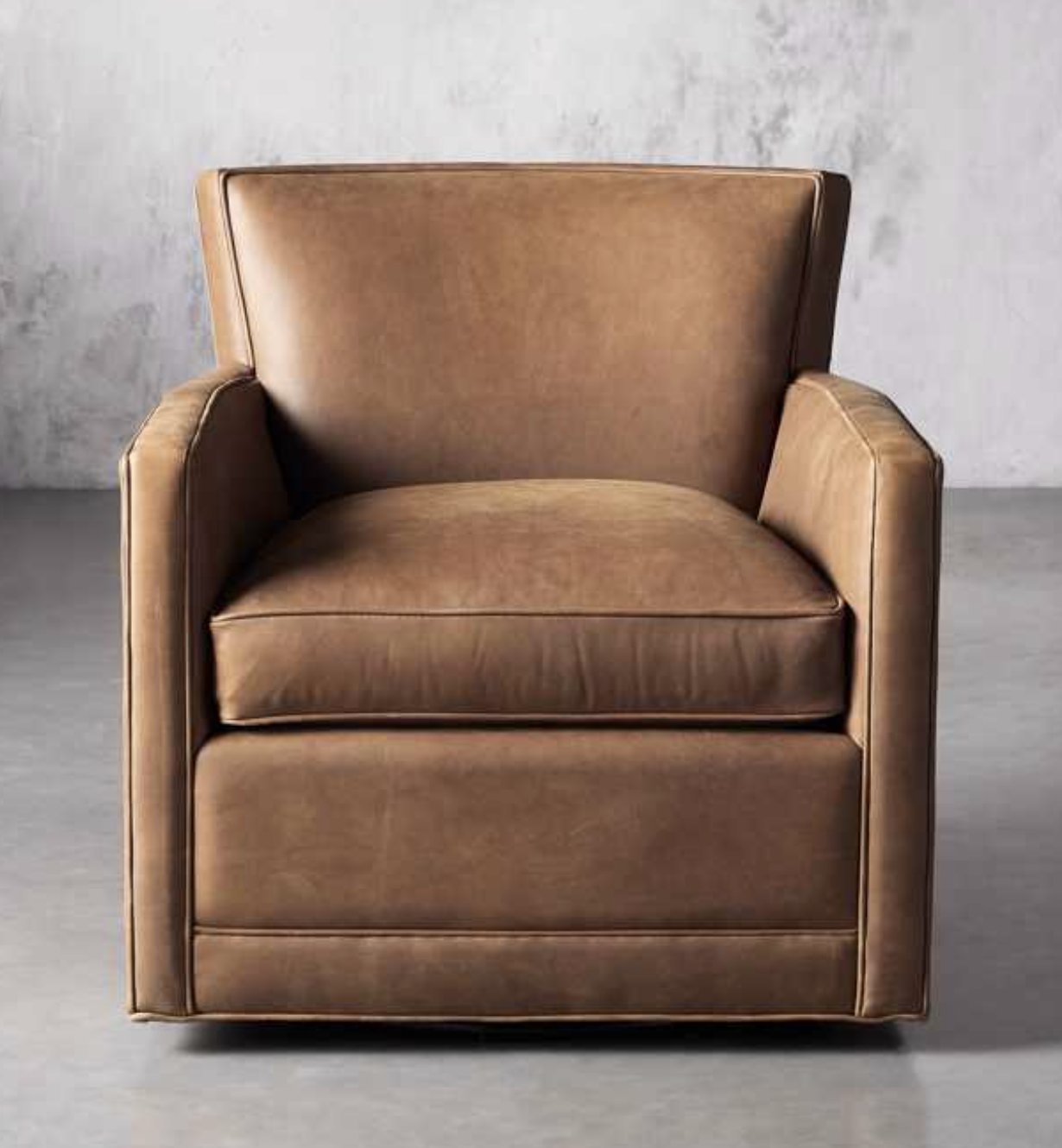Rudy Leather Swivel Chair in Brown  Lukas Pecan - Image 0