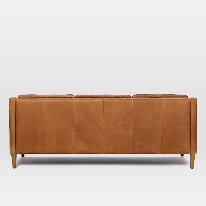 Hamilton Leather 3-Seater Sofa, Burnt Sienna - Image 3