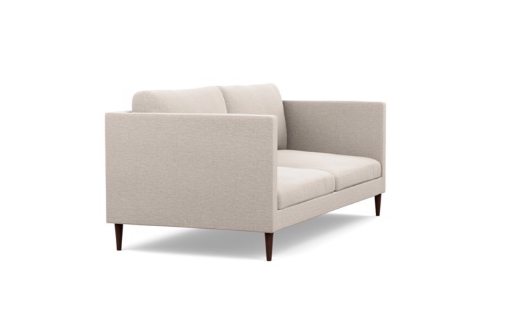 Oliver Sofa in Linen Pebble Weave fabric; Oiled Walnut Tapered Round Wood - Image 1