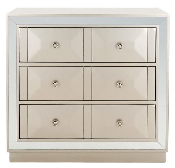 Sloane 3 Drawer Chest - Champagne/Mirror - Safavieh - Image 0