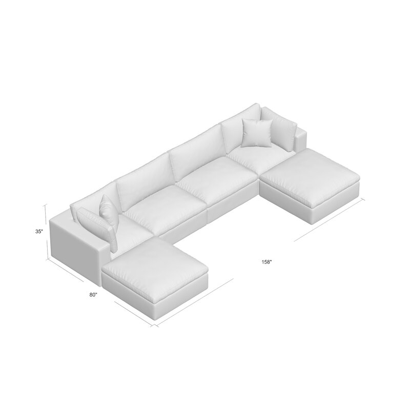 Baum 158" Wide Symmetrical Modular Corner Sectional with Ottoman (Back in stock 8/10) - Image 1