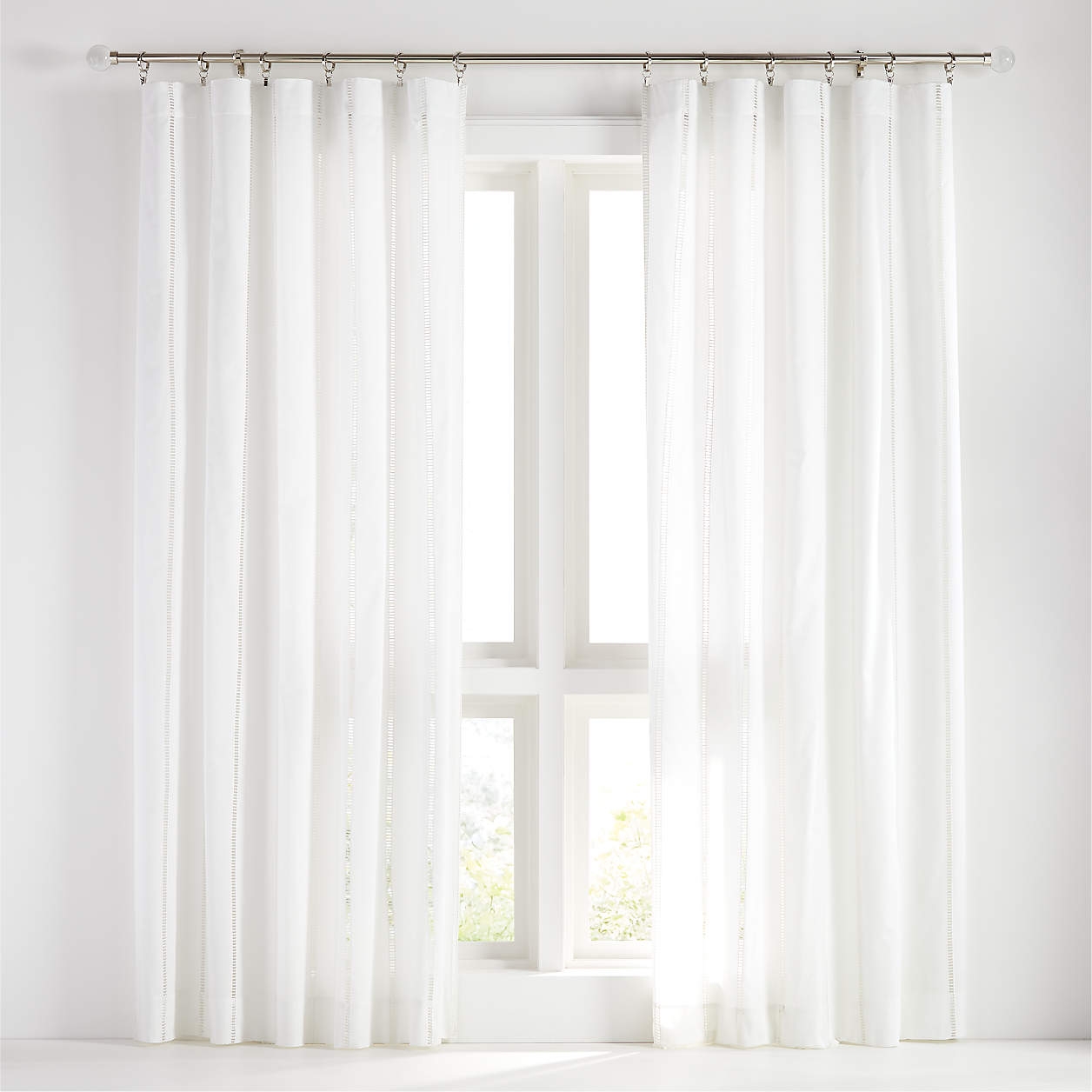 Eyelet White Curtain Panel 50"x108" - Image 0