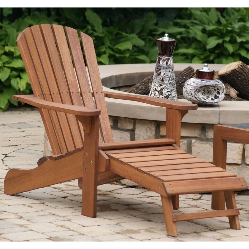 Aredale Gelston Solid Wood Adirondack Chair with Ottoman - Image 0