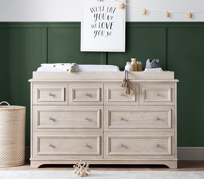 Fillmore Extra-Wide Dresser & Topper Set, Weathered White, In-Home Delivery - Image 1