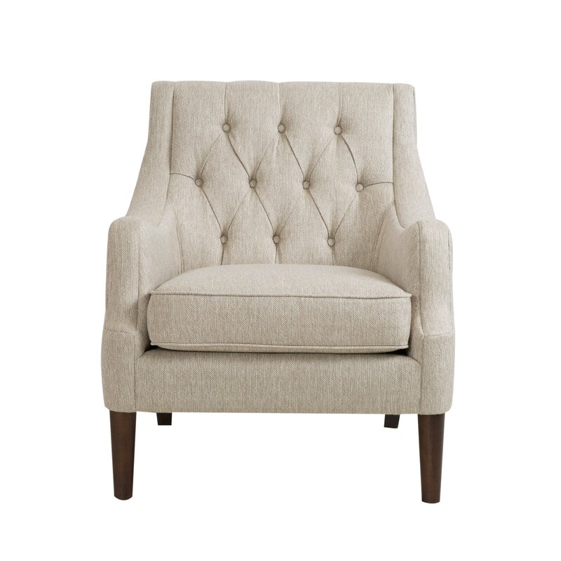 Galesville 29.25" Wide Tufted Polyester Wingback Chair - Image 1
