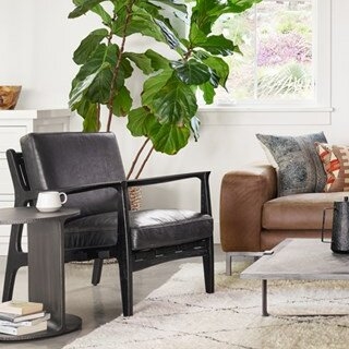 Silas Armchair Upholstery Color: Black, Leg Color: Black - Image 2
