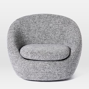 Cozy Swivel Chair, Chunky Melange, Charcoal - Image 4