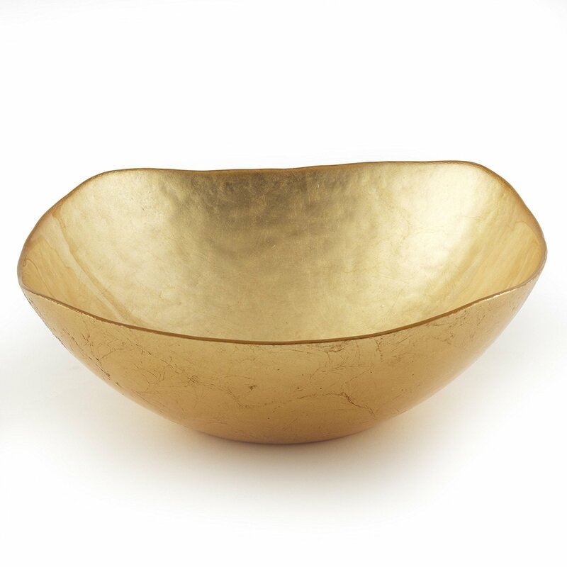 Billie-Lee Glass Square Decorative Bowl in Gold - Image 0
