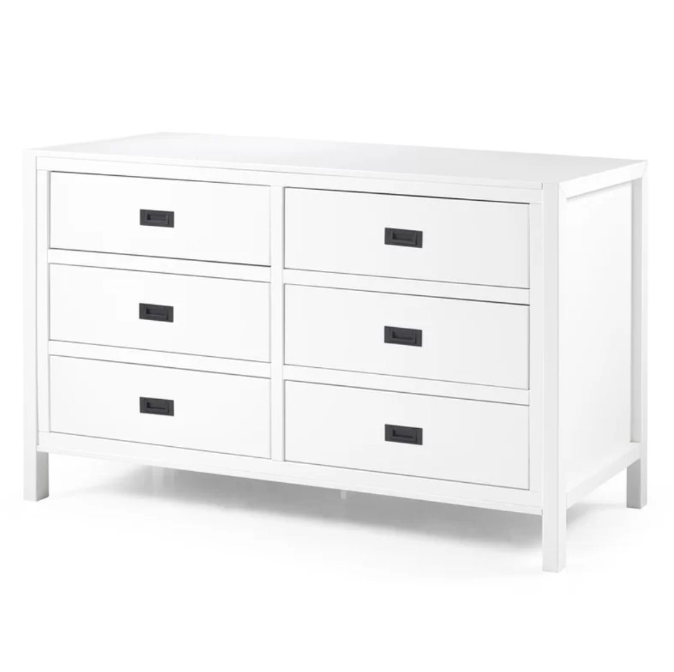 White Clareta 6 Drawer Double Dresser - Image 2