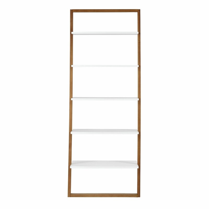 Santino Ladder Bookcase, Natural & White - Image 2