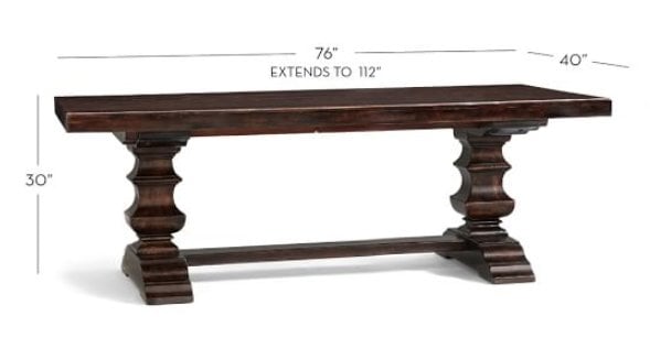 Banks Extending Rectangular Dining Table, Medium 76" - 112" L, Alfresco Brown - Image 1