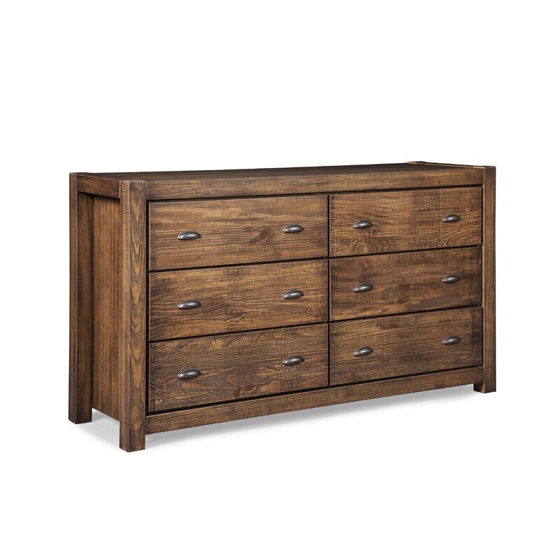 Grain Wood Furniture Montauk 6 Drawer Double Dresser: Rustic Walnut - Image 1
