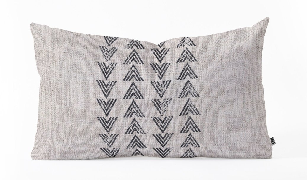 FRENCH LINEN TRI ARROW Oblong Throw Pillow - Image 0