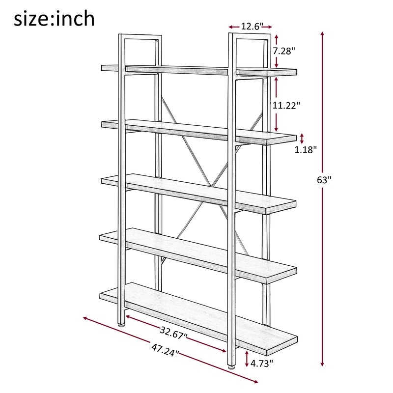 5-Tier Open Bookcase - Image 3