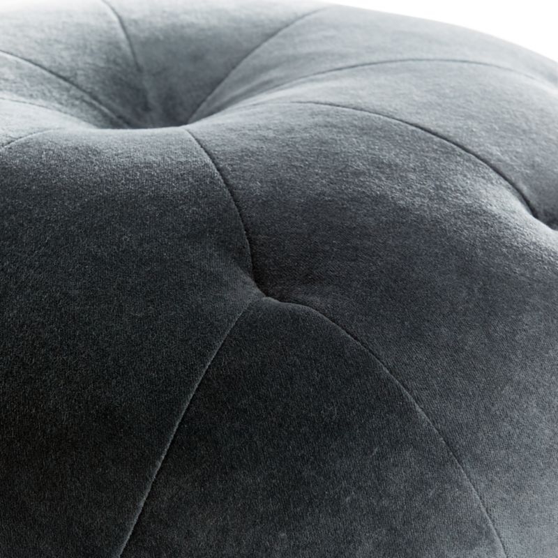 Blue Velvet Pouf - Image 1