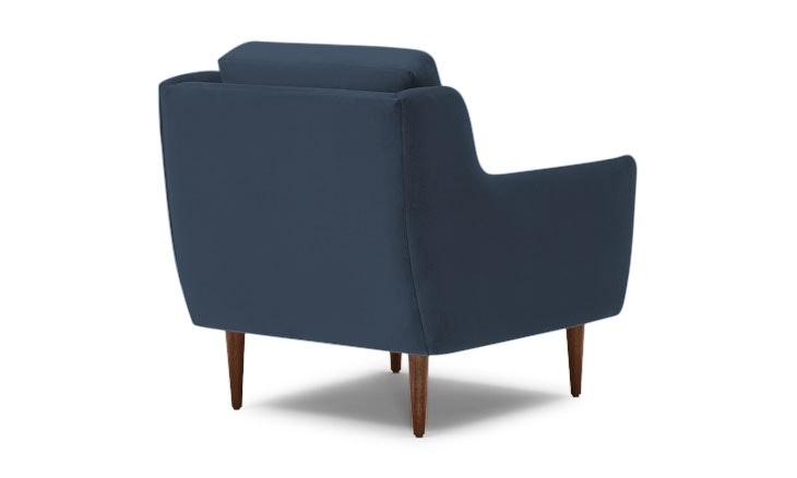 Blue Bell Mid Century Modern Chair -Faithful Indigo - Mocha - Image 2
