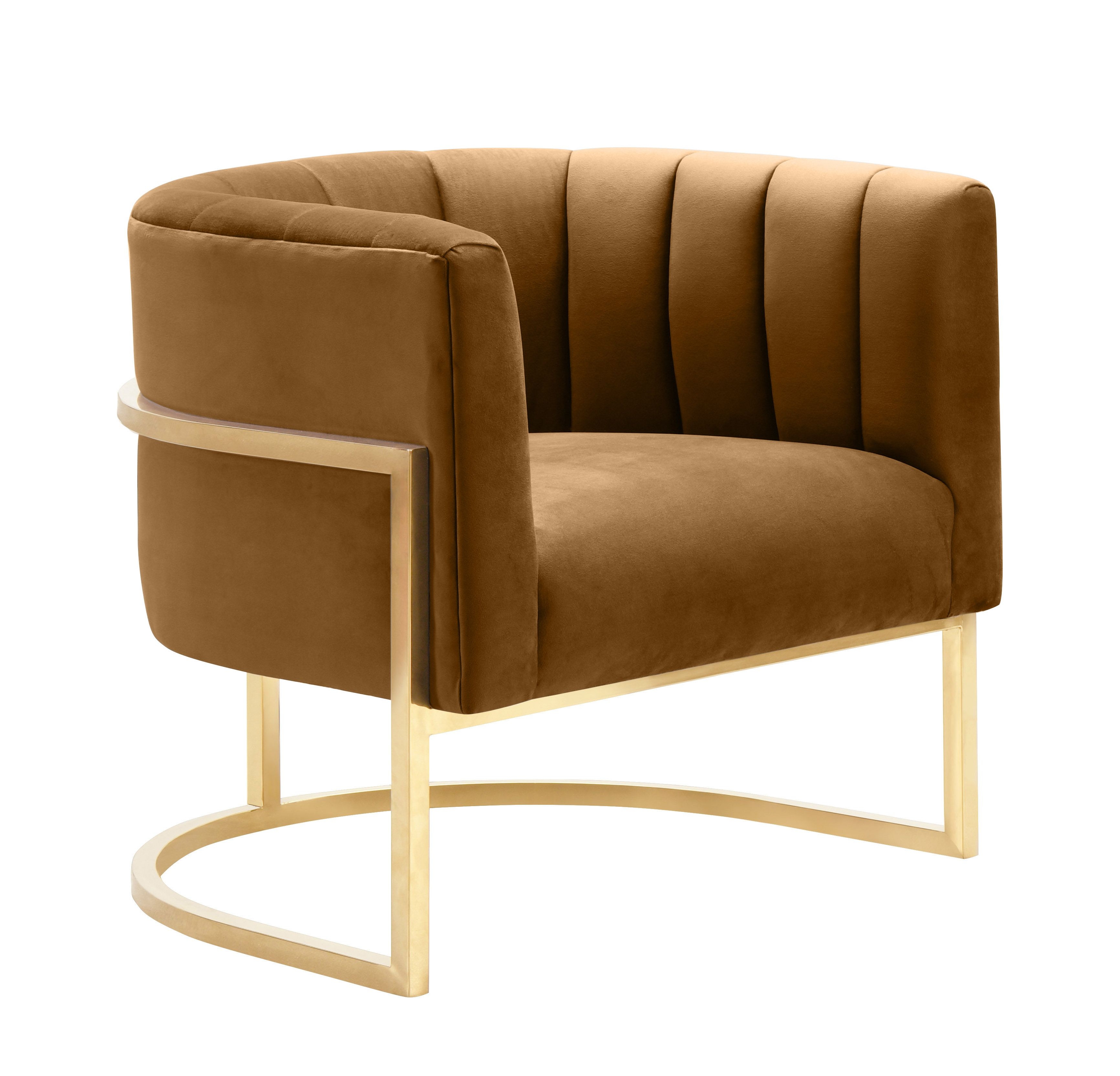 Magnolia Cognac Velvet Chair - Image 0