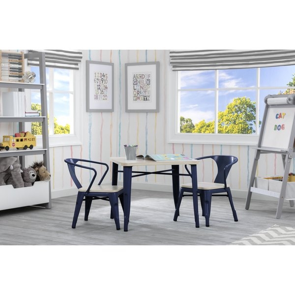 Glastonbury Kids 3 Piece Writing Table and Chair Set- NAVY - Image 1