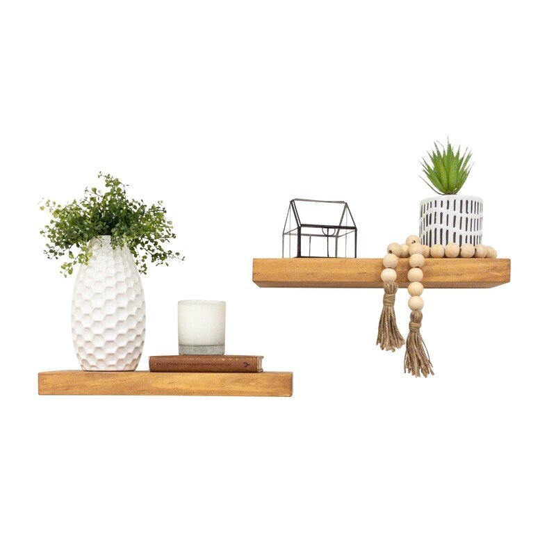 Evonne Solid Wood Floating Shelf (Set of 2) - Image 1