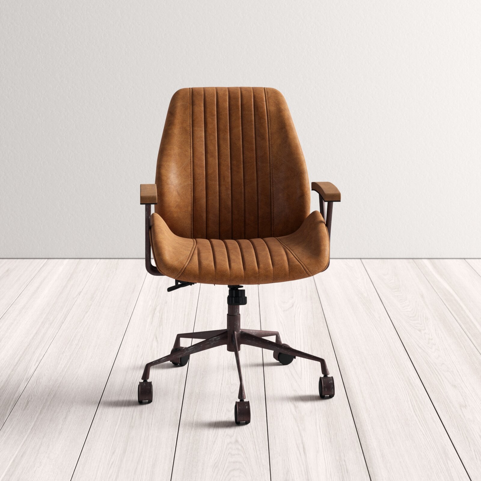 Leonardo Genuine Leather Task Chair - Cocoa Leather - Image 1