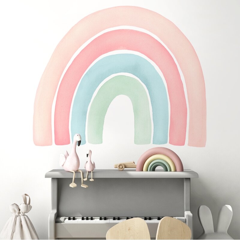 Watercolor Rainbow Wall Decal - Peel and Stick - Image 1