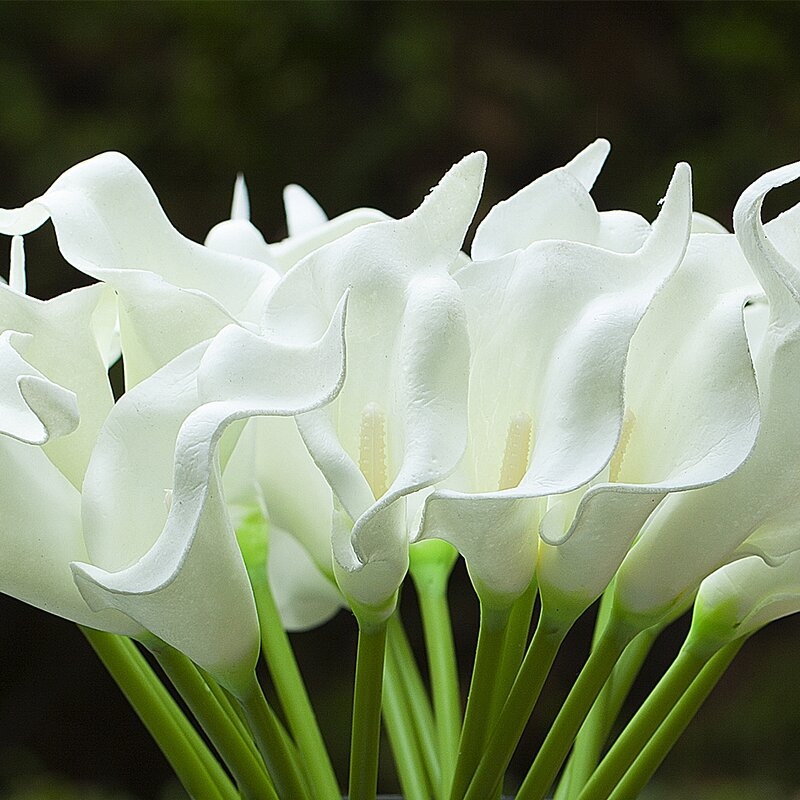 Faux Lilies Flower Arrangement in Vase - Image 2