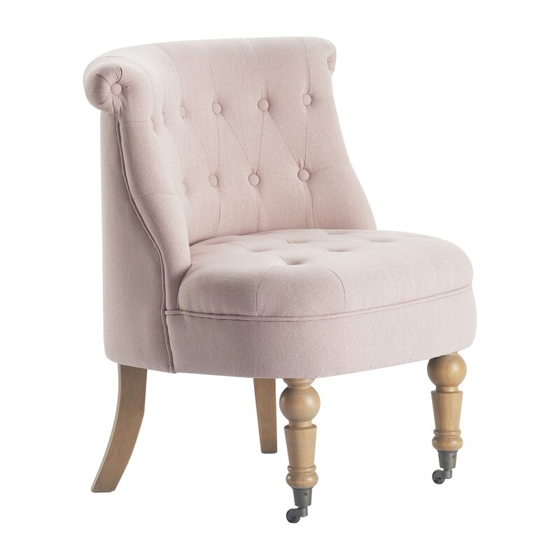 Caitlyn 23" W Tufted Linen Slipper Chair - Image 0