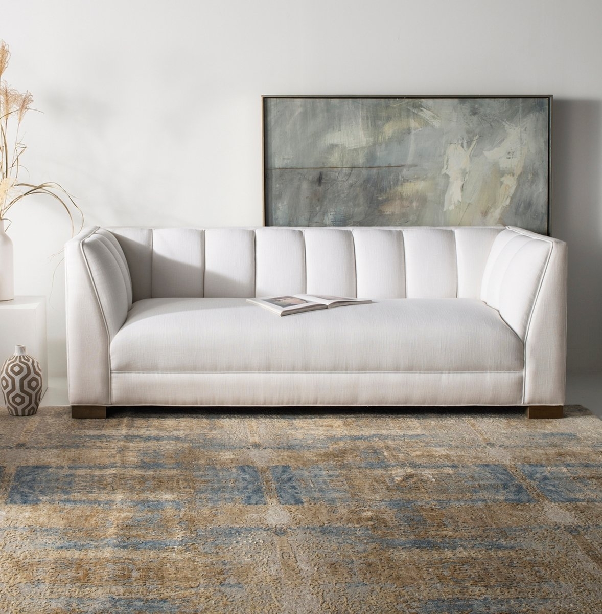 Natadola Linen Blend Sofa, White - Image 1