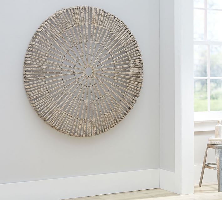 Handwoven Willow Wheel Wall Art - 48" - Image 1