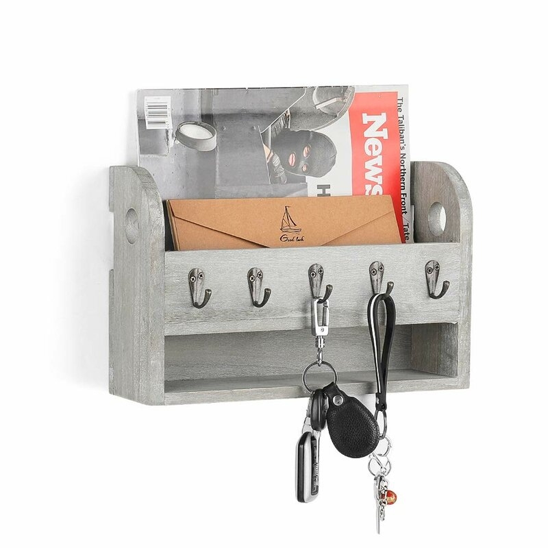 Chattooga Wall Key/Mail Organizer with Key Hooks and Mail Storage - Image 0