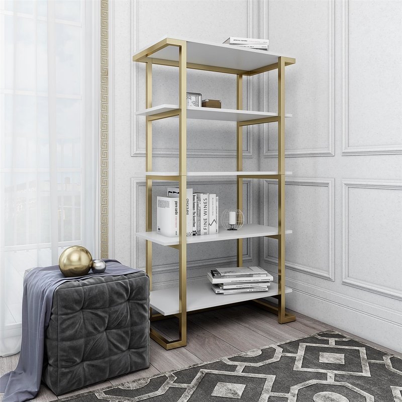 CosmoLiving by Cosmopolitan Camila Etagere Bookcase in White - Image 2
