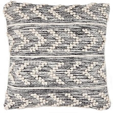 Hobnail Indoor/Outdoor Decorative Pillow, Black, 22" x 22" - Image 0