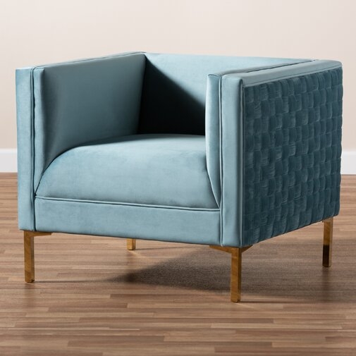 Whiteman Glam and Luxe Velvet Fabric Upholstered Armchair - Image 6
