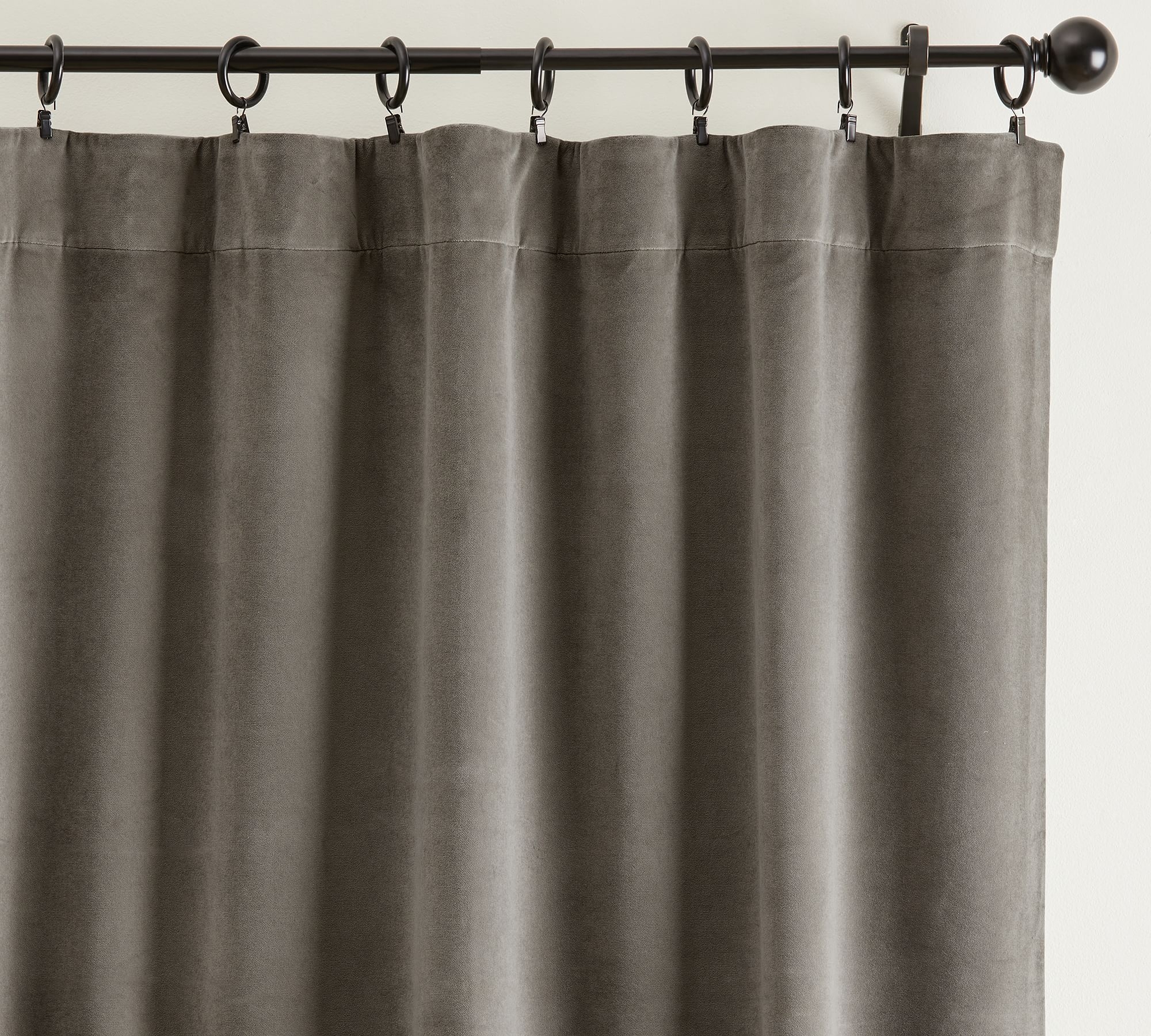 Velvet Twill Rod Pocket Blackout Curtain, Flagstone, 50 x 96" - Image 3