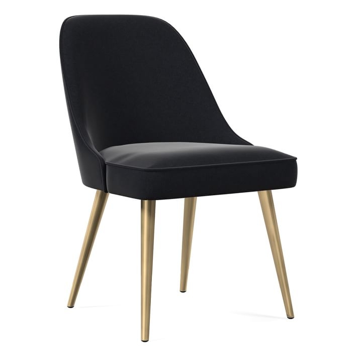 Mid-Century Upholstered Dining Chair - Metal Legs - Image 0