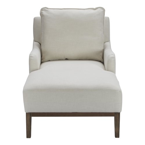 Melrose Chaise Lounge, Ivory Linen - Image 1