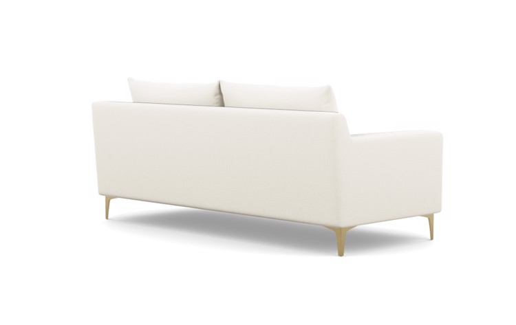 Sloan Sofa in Ivory Fabric with Brass Plated Legs - 83" - Image 2