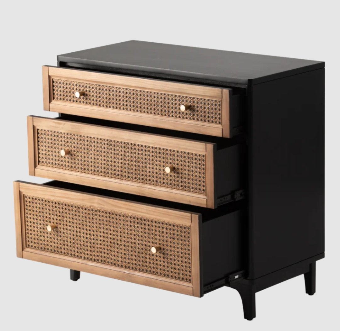 Pollard 3-drawer Woven Cane Front Accent Chest - Image 3