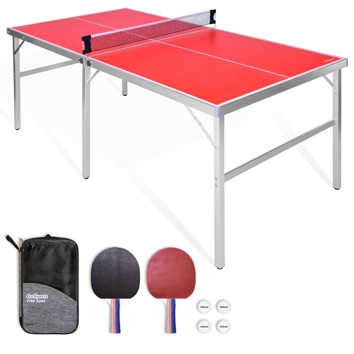 Foldable Indoor/Outdoor Table Tennis Table with Paddles and Balls (64mm Thick) - Image 0