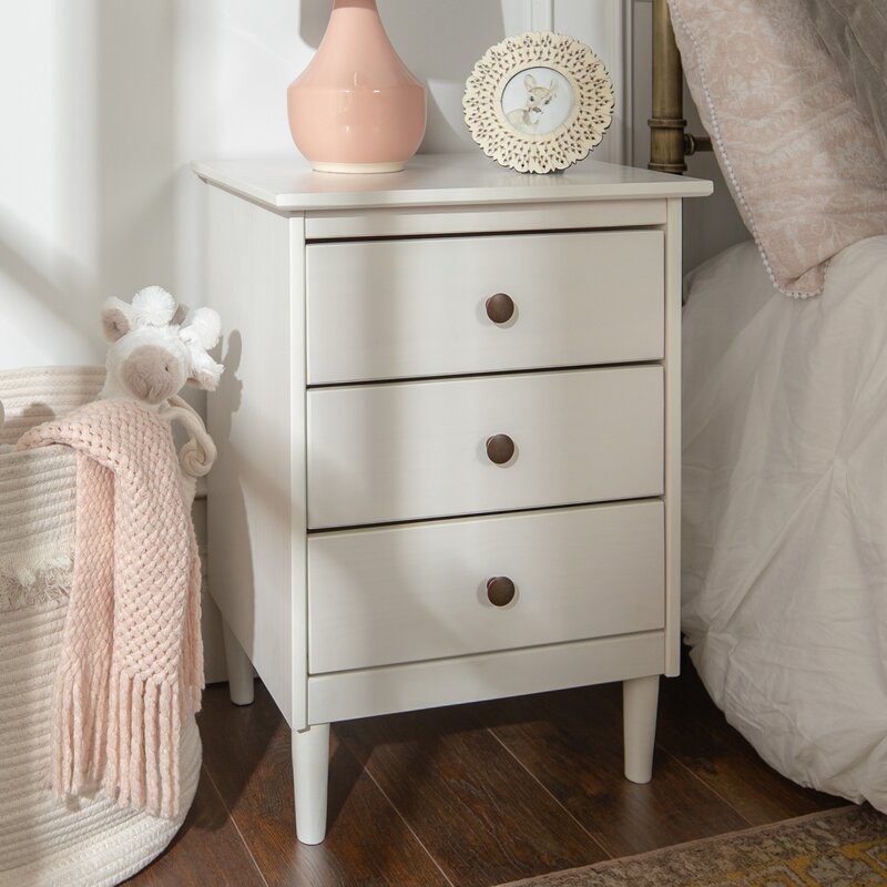 Labriola Solid Wood 3 Drawer Nightstand - White - Image 2