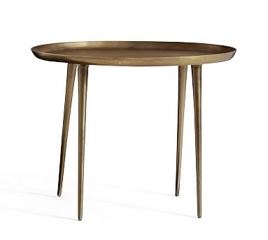 Euclid Oval Accent Table, Brass - Image 0